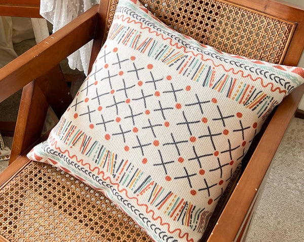 Geometric Modern Pillow Covers, Oriental Square Pillows for Couch, Decorative Throw Pillows for Dining Room, Bohemian Decorative Sofa Pillows-Silvia Home Craft