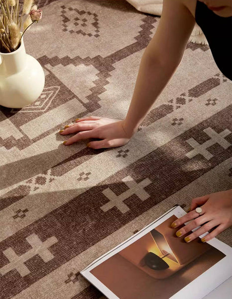 Large Contemporary Area Rugs for Dining Room, Modern Rugs for Living Room, Mid Century Area Rugs for Bedroom-Silvia Home Craft