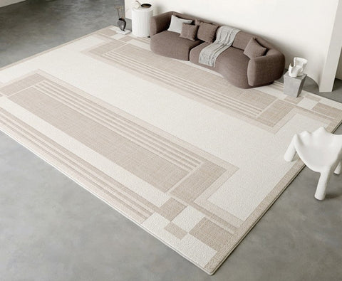 Modern Rug Ideas for Bedroom, Geometric Modern Rug Placement Ideas for Living Room, Contemporary Area Rugs for Dining Room-Silvia Home Craft