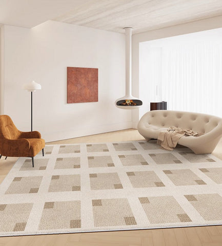 Abstract Contemporary Rugs for Bedroom, Modern Rugs under Sofa, Modern Soft Rugs for Living Room, Dining Room Floor Rugs, Modern Rugs for Office-Silvia Home Craft