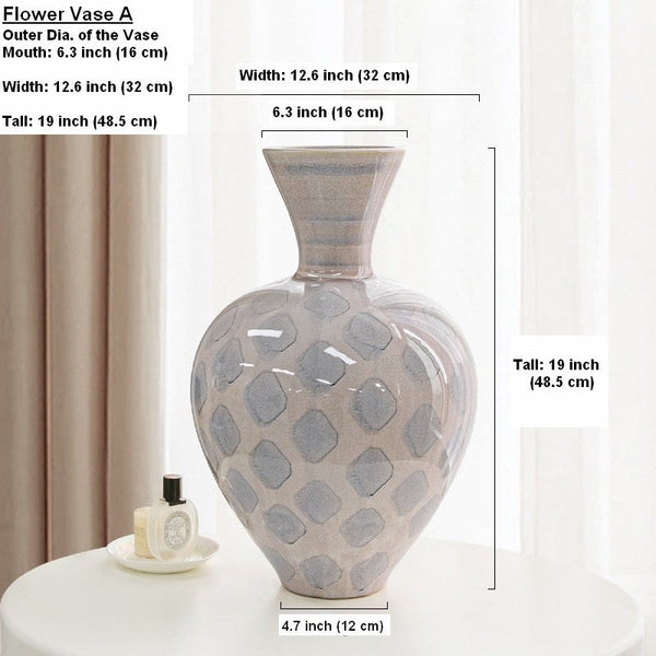 Porcelain Flower Vases, Flower Vases on Table, Contemporary Vases for Modern Home Decor, Ceramic Bouquet Vases, Dining Table Centerpiece-Silvia Home Craft