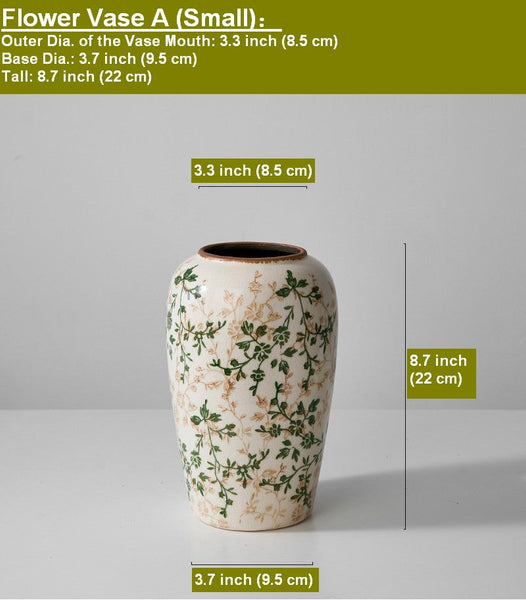 Porcelain Flower Vases, Rustic Flower Vases on Table, Dining Table Centerpiece, Ceramic Bouquet Vases, Handmade Water Holding Flower Vase-Silvia Home Craft