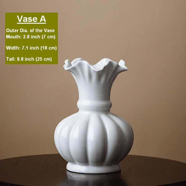 Handmade Water Holding Flower Vase, Ceramic Bud Vases, Small Flower Vases on Table, Rustic Porcelain Flower Vases-Silvia Home Craft