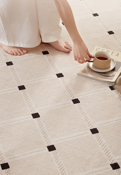 Bedroom Circular Modern Rugs, Mid Century Modern Rugs under Chairs, Geometric Round Rugs for Dining Room, Contemporary Modern Rugs-Silvia Home Craft