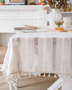 Rustic Table Covers for Kitchen, Linen Rectangular Tablecloth for Oval Table, Country Farmhouse Tablecloth, Large Rectangle Tablecloth for Dining Room Table-Silvia Home Craft