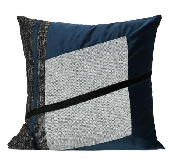 Modern Sofa Pillow, Modern Throw Pillows, Blue Decorative Pillow, Square Pillow, Throw Pillow for Living Room-Silvia Home Craft