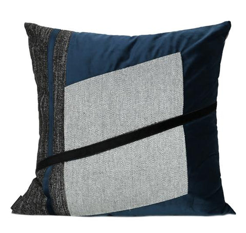 Modern Sofa Pillow, Modern Throw Pillows, Blue Decorative Pillow, Square Pillow, Throw Pillow for Living Room-Silvia Home Craft