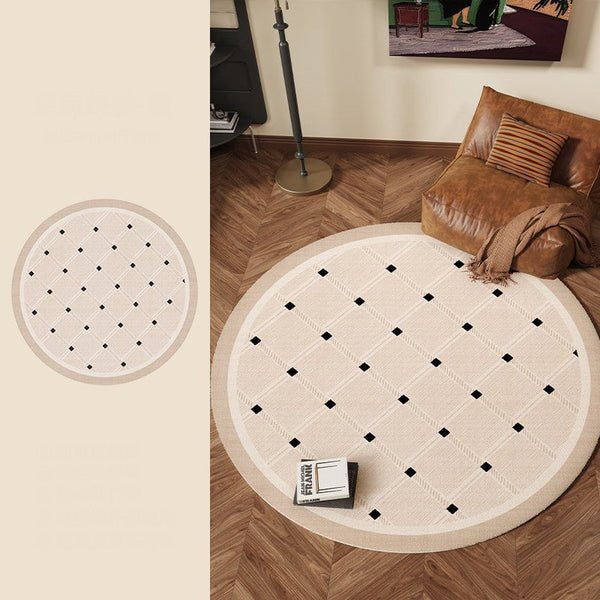 Bedroom Circular Modern Rugs, Mid Century Modern Rugs under Chairs, Geometric Round Rugs for Dining Room, Contemporary Modern Rugs-Silvia Home Craft