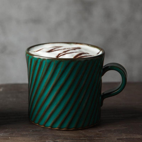 Large Capacity Coffee Cup, Pottery Tea Cup, Handmade Pottery Coffee Cup, Cappuccino Coffee Mug-Silvia Home Craft