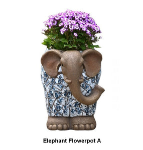 Large Garden Flower Pot, Elephant Flowerpot, Unique Garden Flowerpot, Resin Statue for Garden, Modern Animal Statue for Garden Ornaments, Villa Outdoor Decor Gardening Ideas-Silvia Home Craft