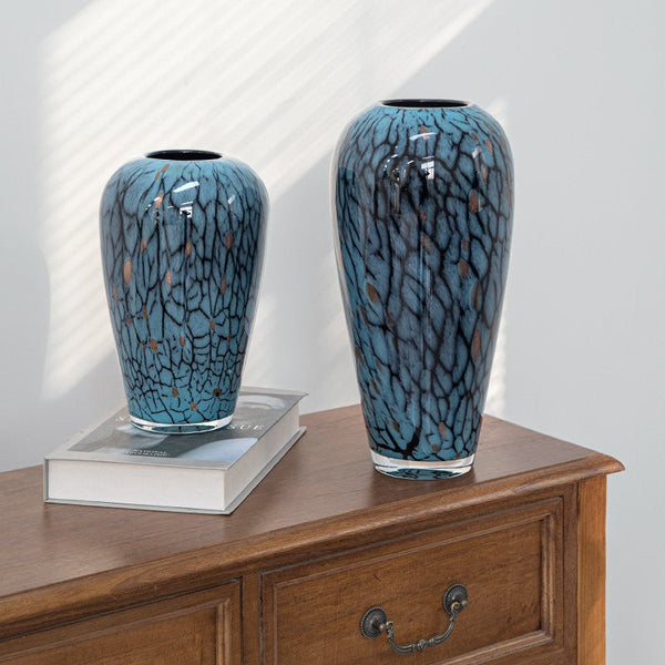 Glass Bud Vases, Bouquet Flower Vase, Colored Glaze Vase for Modern Home Decor, Handmade Liuli Vases, Centerpiece Vases on Table-Silvia Home Craft