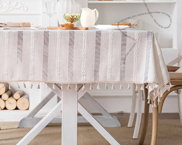 Rustic Table Covers for Kitchen, Linen Rectangular Tablecloth for Oval Table, Country Farmhouse Tablecloth, Large Rectangle Tablecloth for Dining Room Table-Silvia Home Craft