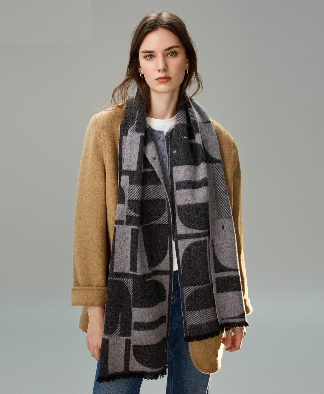 Soft Cashmere Scarf for Women, Casual Scarf for Women, Modern Wool Scarf for Women, Fashion Designer Scarf, Cold Weather Scarf, Winter Scarf-Silvia Home Craft