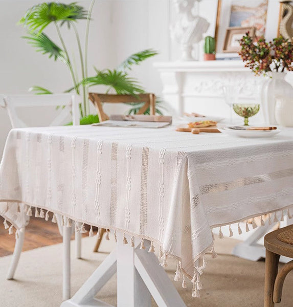 Country Farmhouse Tablecloth, Rustic Table Covers for Kitchen, Linen Rectangular Tablecloth for Oval Table, Large Rectangle Tablecloth for Dining Room Table-Silvia Home Craft