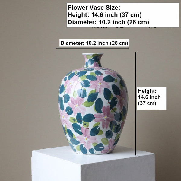 Unique Handmade Modern Flower Vase, Large Porcelain Vases for Modern Home Decor, Centerpiece Ceramic Bouquet Vases, Contemporary Vases on Dining Table-Silvia Home Craft