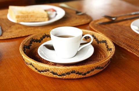 Indonesia Hand Woven Storage Basket, Natural Fiber Decorative Baskets, Small Rustic Food Basket-Silvia Home Craft