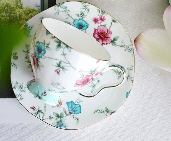 Vintage Tea Cup Set, British Tea Cup with Saucer, Coffee Cup in Gift Box, Porcelain Tea cups, Elegant Coffee Cup, Porcelain Coffee Cups, Afternoon Tea Cup with Saucer Set-Silvia Home Craft