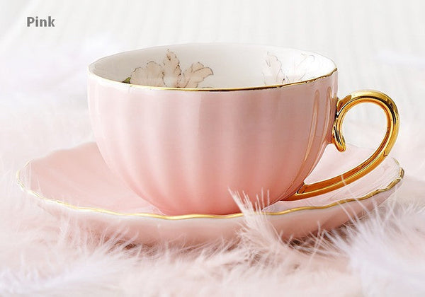Beautiful British Tea Cups, Unique Afternoon Tea Cups and Saucers, Elegant Ceramic Coffee Cups, Royal Bone China Porcelain Tea Cup Set-Silvia Home Craft