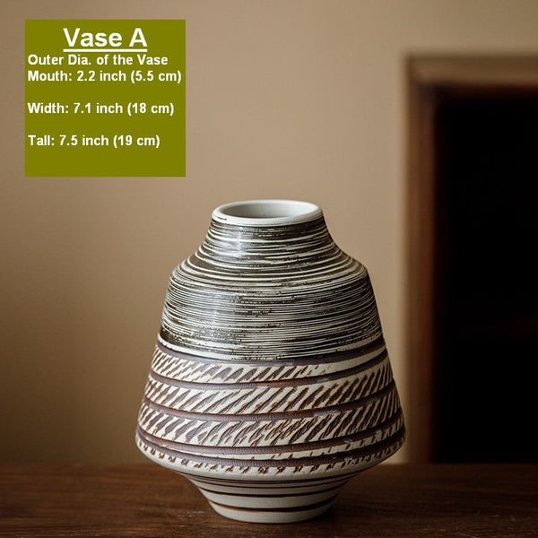 Modern Bouquet Flower Vases, Centerpiece on Dining Table, Handmade Pottery Flower Vases Urn, Water Holding Flower Vases, Large Flower Vase on Table-Silvia Home Craft
