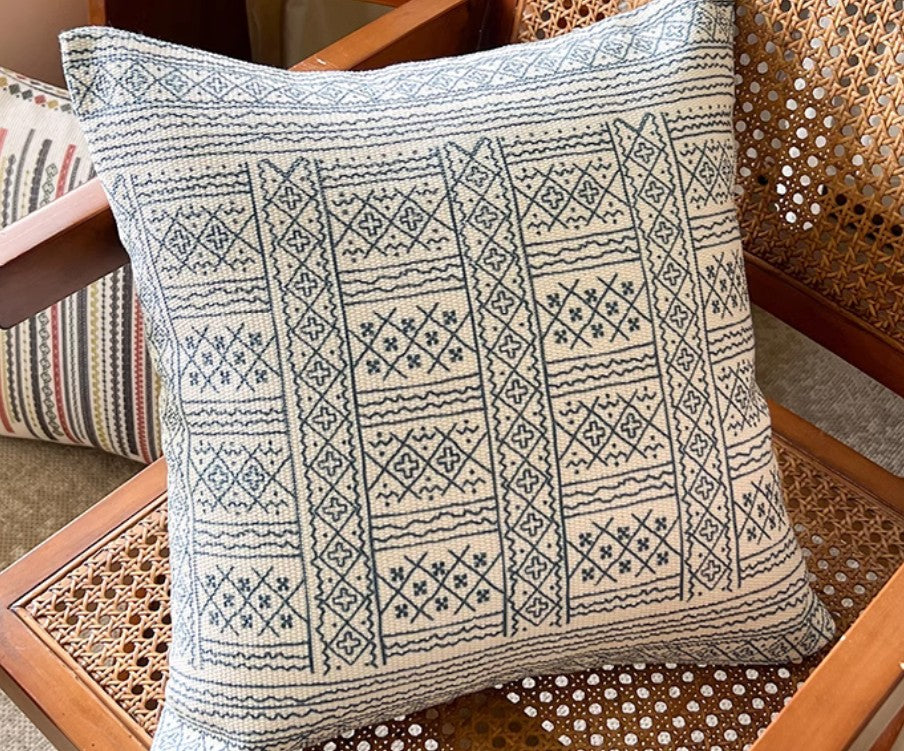 Abstract Bohemian Geometric Decorative Throw Pillows, Modern Cushion Cover Art, Vintage Textile Home Accent