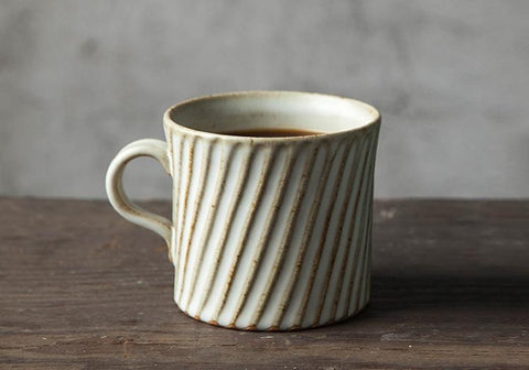 Handmade Pottery Coffee Cup, Cappuccino Coffee Mug, Large Capacity Coffee Cup, Pottery Tea Cup-Silvia Home Craft