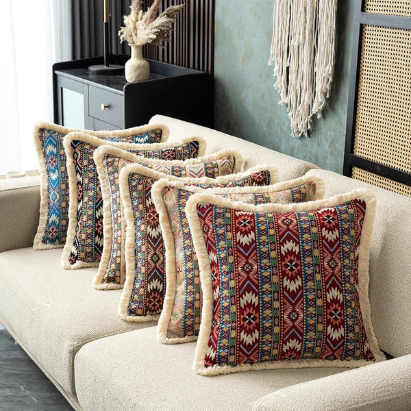 Large Bohemian Decorative Sofa Pillows for Living Room, Modern Geometric Pillows, Decorative Throw Pillows for Bedroom, Oriental Throw Pillow for Couch-Silvia Home Craft