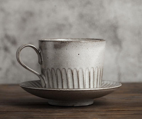 Latte Coffee Cup, Ceramic Coffee Cup, Pottery Coffee Cups, Breakfast Milk Cup, Cappuccino Coffee Mug, Coffee Cup and Saucer Set
