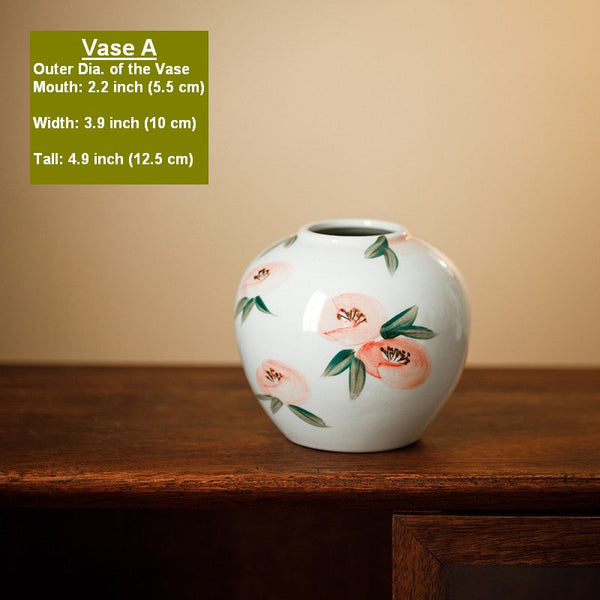 Porcelain Flower Vases, Handmade Water Holding Flower Vases, Modern Flower Vase Centerpiece on Table, Ceramic Bouquet Vases-Silvia Home Craft