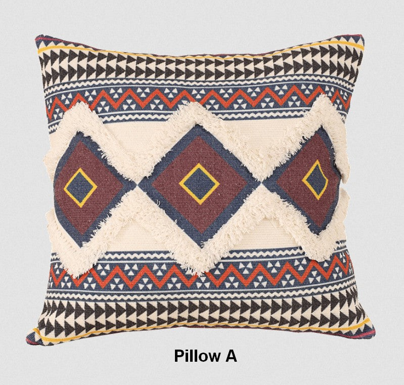 Geometric Modern Pillow Covers, Square Pillows for Couch, Oriental Decorative Throw Pillows for Living Room, Bohemian Decorative Sofa Pillows-Silvia Home Craft