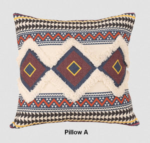 Geometric Modern Pillow Covers, Square Pillows for Couch, Oriental Decorative Throw Pillows for Living Room, Bohemian Decorative Sofa Pillows-Silvia Home Craft