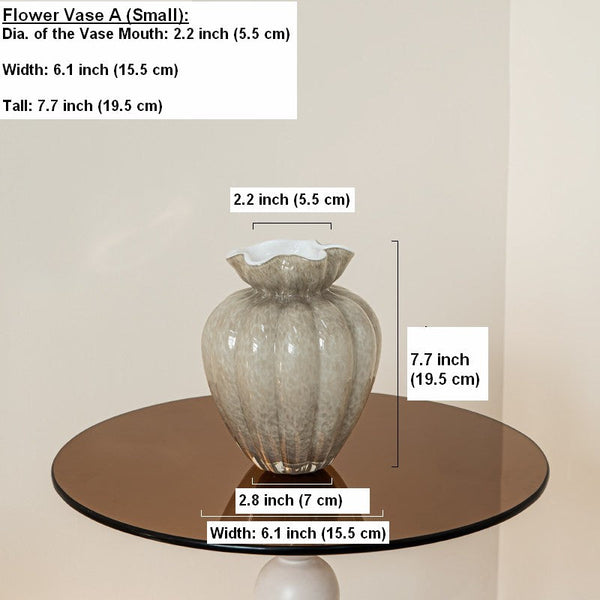 Handmade Liuli Vases, Color Glaze Vase, Contemporary Vases for Modern Home Decor, Glass Bud Vases, Centerpiece Vases on Table-Silvia Home Craft