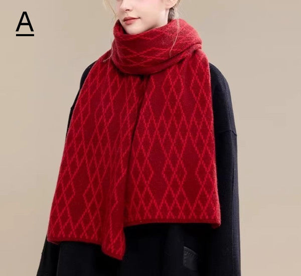 Elegant Wool Scarves, Warm Winter Scarf, Cold Weather Scarf, Fashion Scarf, Christmas Gifts for Her, Holiday Scarf, Winter Wool Scarf, Soft Cashmere Scarf for Women-Silvia Home Craft