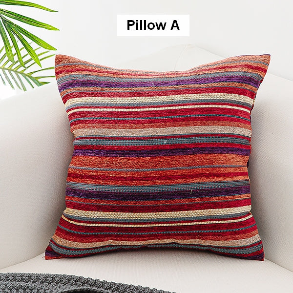 Bohemian Decorative Sofa Pillows, Extra Large Geometric Pattern Chenille Throw Pillows, Oriental Throw Pillow for Couch-Silvia Home Craft
