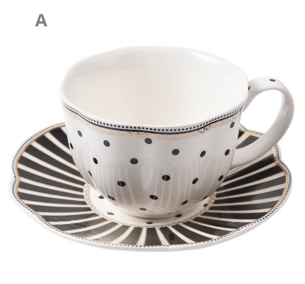 Creative Porcelain Tea Cup Saucer Set, Elegant Modern Ceramic Coffee Cups, Unique Porcelain Cup and Saucer, Afternoon British Tea Cups-Silvia Home Craft