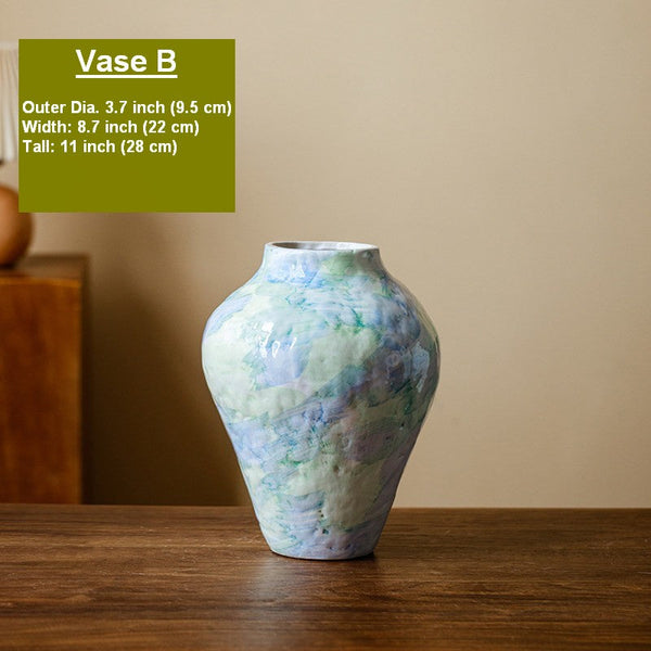 Centerpiece on Dining Table, Modern Porcelain Flower Vases, Handmade Water Holding Flower Vases, Ceramic Bouquet Vases, Flower Vases on Table-Silvia Home Craft