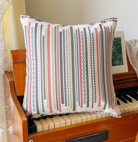 Decorative Throw Pillows for Dining Room, Bohemian Decorative Sofa Pillows, Geometric Modern Pillow Covers, Oriental Square Pillows for Couch-Silvia Home Craft