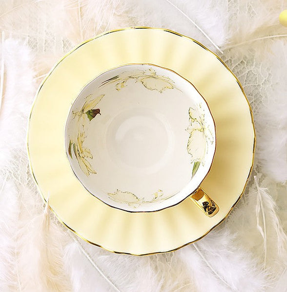 Beautiful British Tea Cups, Unique Afternoon Tea Cups and Saucers, Elegant Ceramic Coffee Cups, Royal Bone China Porcelain Tea Cup Set-Silvia Home Craft