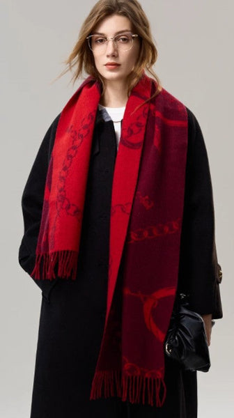 Modern Wool Scarf, Warm Winter Scarf, Holiday Women Scarf, Christmas Gifts for Her, Cold Weather Scarf, Fashion Scarf, Soft Cashmere Scarf for Girls, Elegant Designer Scarf-Silvia Home Craft