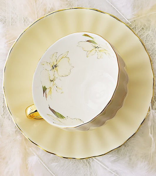 Beautiful British Tea Cups, Unique Traditional Afternoon Tea Cup and Saucer, Elegant Ceramic Coffee Cups, Royal Porcelain Tea Cup Set-Silvia Home Craft
