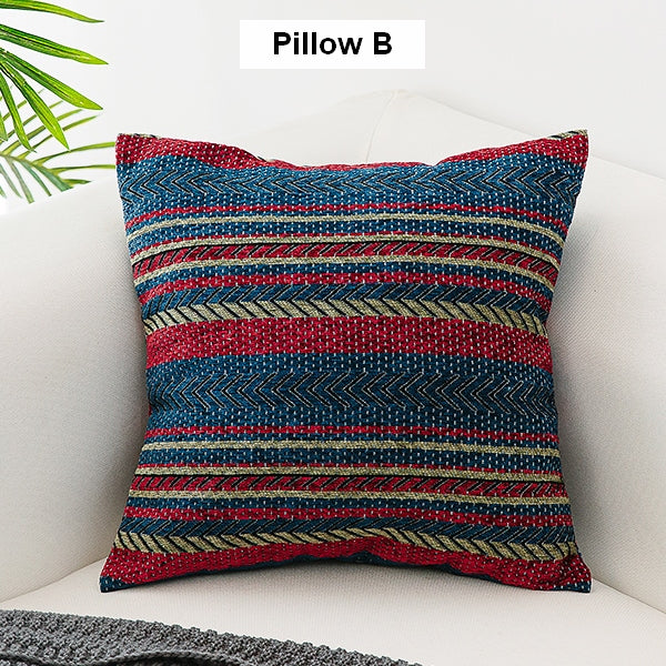 Bohemian Decorative Sofa Pillows, Extra Large Geometric Pattern Chenille Throw Pillows, Oriental Throw Pillow for Couch-Silvia Home Craft