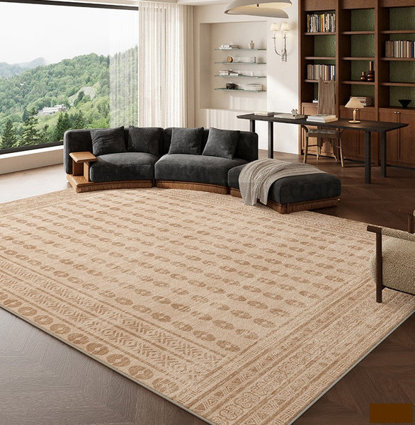 Mid Century Modern Rugs Next to Bed, Contemporary Rugs for Bedroom, Abstract Modern Carpets for Living Room, Modern Rugs for Dining Room-Silvia Home Craft
