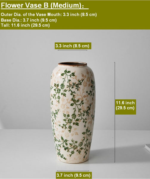 Porcelain Flower Vases, Rustic Flower Vases on Table, Dining Table Centerpiece, Ceramic Bouquet Vases, Handmade Water Holding Flower Vase-Silvia Home Craft