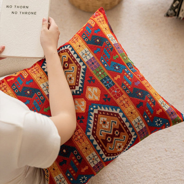 Extra Large Decorative Throw Pillows, Modern Sofa Pillows for Bedroom, Bohemian Decorative Sofa Pillows, Geometric Pattern Chenille Throw Pillow for Couch-Silvia Home Craft