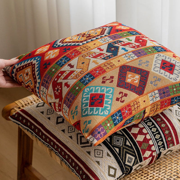 Extra Large Decorative Throw Pillows, Modern Sofa Pillows for Bedroom, Geometric Pattern Chenille Throw Pillow for Couch, Bohemian Decorative Sofa Pillows-Silvia Home Craft