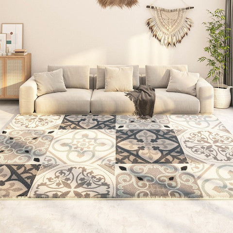 Modern Runner Rugs Next to Bed, Contemporary Rug Ideas for Living Room, Hallway Modern Runner Rugs, Extra Large Modern Rugs for Dining Room-Silvia Home Craft
