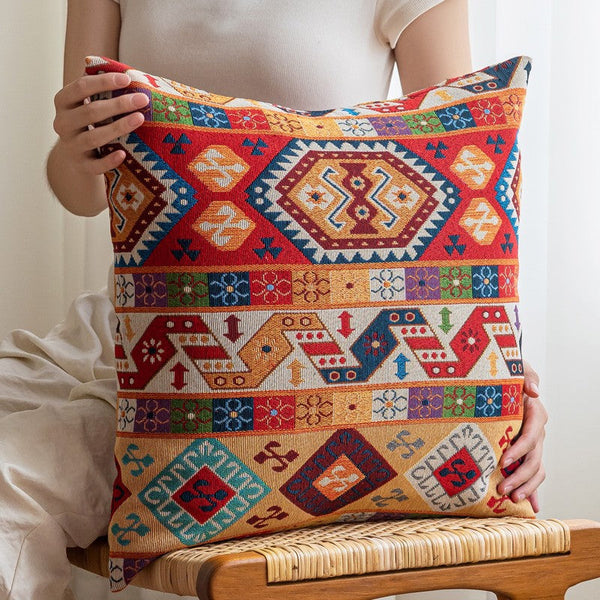 Extra Large Decorative Throw Pillows, Modern Sofa Pillows for Bedroom, Geometric Pattern Chenille Throw Pillow for Couch, Bohemian Decorative Sofa Pillows-Silvia Home Craft