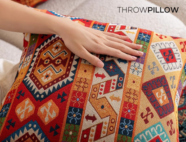 Extra Large Decorative Throw Pillows, Modern Sofa Pillows for Bedroom, Geometric Pattern Chenille Throw Pillow for Couch, Bohemian Decorative Sofa Pillows-Silvia Home Craft