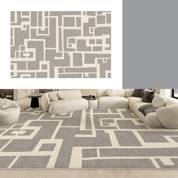 Geometric Modern Rugs for Living Room, Gray Modern Rugs for Bedroom, Contemporary Area Rugs for Dining Room-Silvia Home Craft