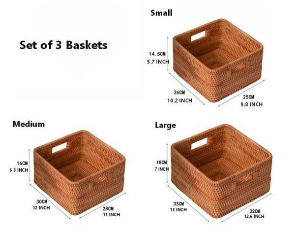 Storage Basket for Shelves, Rectangle Storage Basket for Toys, Storage Baskets for Bathroom, Kitchen Storage Baskets-Silvia Home Craft