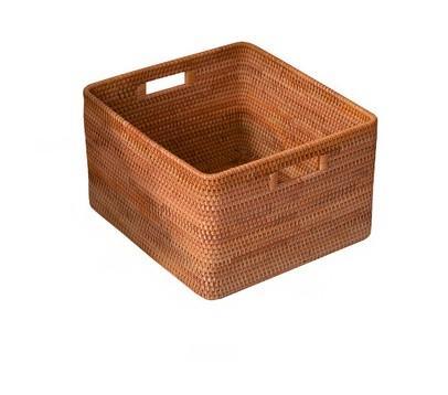 Storage Basket for Shelves, Woven Storage Basket for Toys, Rattan Storage Basket for Clothes, Large Rectangular Storage Basket, Storage Baskets for Bedroom-Silvia Home Craft